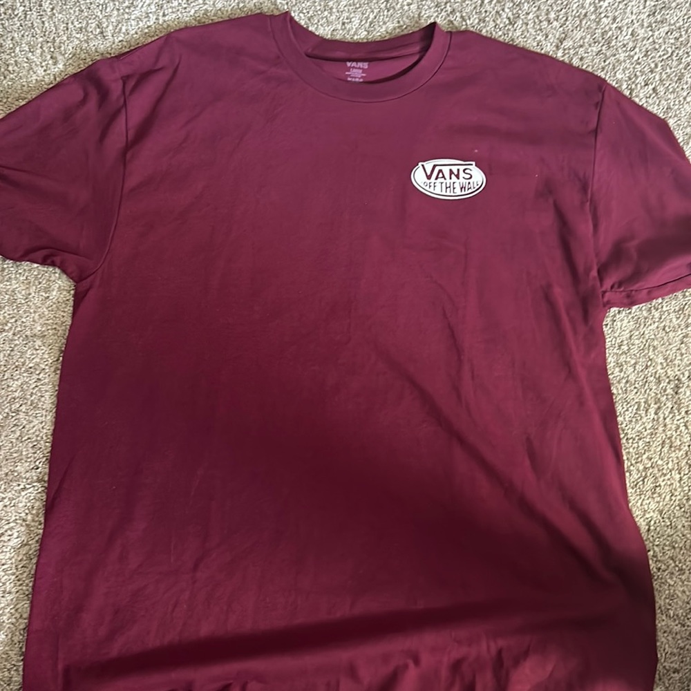 Men’s large tee, vans, cotton, burgundy color